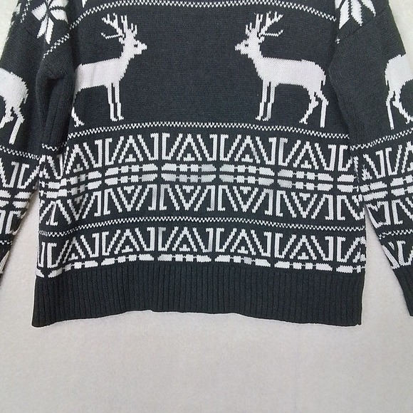 Forever 21 Heavy Knit Cardigan Sweater Size S Gray White Winter‎ Cotton Blend - Picture 8 of 10